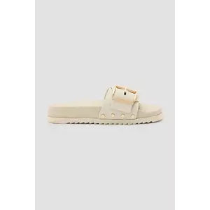 AllSaints papuci Ellie Stud Slider femei, culoarea bej, W038FC imagine