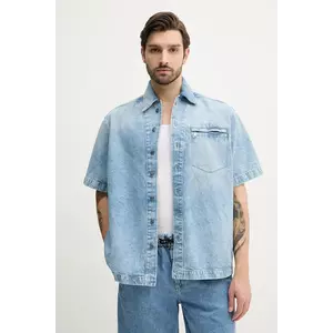 BOSS Orange camasa jeans barbati, cu guler clasic, relaxed, 50538203 imagine