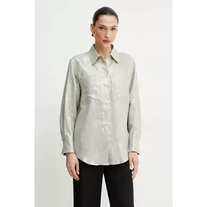 Marella camasa de in LARIX culoarea bej, cu guler clasic, regular, 2513111074200 imagine