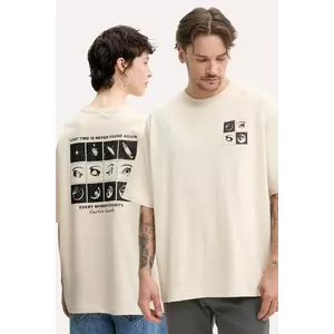 Kaotiko tricou din bumbac culoarea bej, cu imprimeu, AQ066-01-G002 imagine