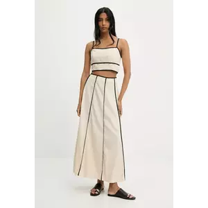 Answear Lab set cu top și fustă femei, culoarea bej imagine