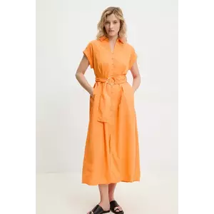 Answear Lab rochie culoarea portocaliu, midi, evazată imagine