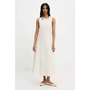 Answear Lab rochie din in culoarea bej, midi, evazată imagine