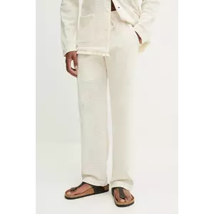 OAS pantaloni culoarea bej, drept, 5014 imagine