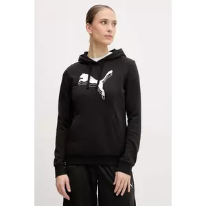 Puma bluza femei, culoarea negru, cu glugă, cu imprimeu, 684997 imagine
