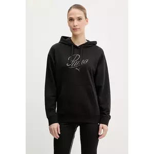 Puma bluza femei, culoarea negru, cu glugă, cu imprimeu, 684983 imagine