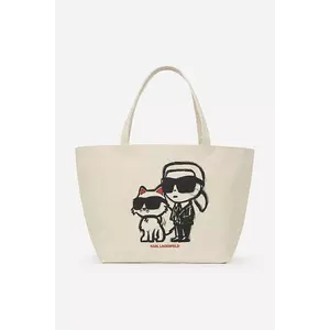 Karl Lagerfeld geanta de bumbac culoarea bej, A2W50026 imagine