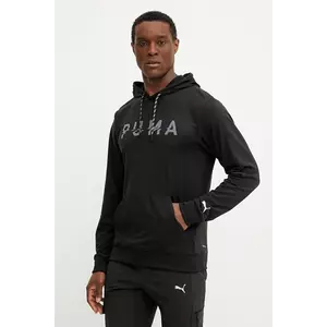 Puma hanorac de antrenament Cloudspun culoarea negru, cu glugă, cu imprimeu, 526678 imagine