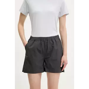 Helly Hansen pantaloni scurți outdoor Vetta culoarea gri, neted, high waist, 63184 imagine