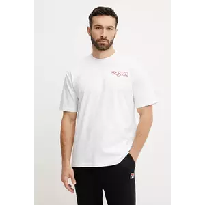 Fila tricou din bumbac Langeweg barbati, culoarea alb, cu imprimeu, FAM0907 imagine