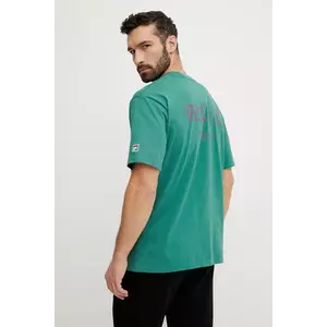 Fila tricou din bumbac Langeweg barbati, culoarea verde, cu imprimeu, FAM0907 imagine