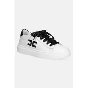 Elisabetta Franchi teniși din piele copii culoarea alb, F4A9-E0236 imagine