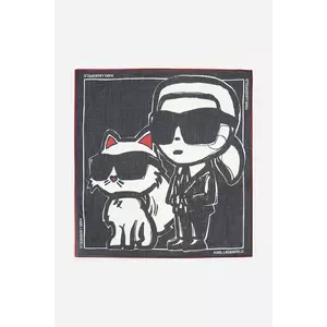 Karl Lagerfeld eșarfă de bumbac femei, culoarea negru, modelator, A2W33076 imagine
