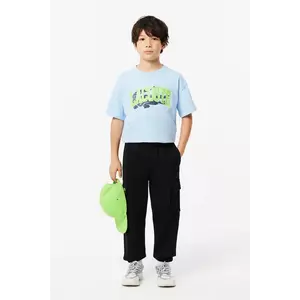 Lacoste pantaloni de trening pentru copii culoarea negru, neted, XJ7345 imagine