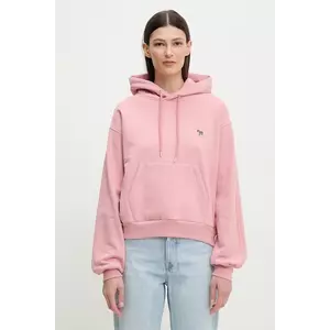 PS Paul Smith hanorac de bumbac femei, culoarea roz, cu glugă, neted, W2R.351V.M20616 imagine