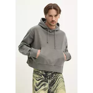 CAMPERLAB hanorac de bumbac barbati, culoarea gri, cu glugă, cu imprimeu, AU00018.001 imagine