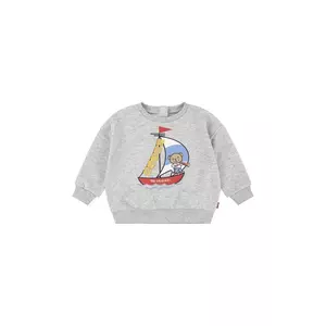 Levi's bluza bebe LEVIS SAILING 3D CREW culoarea gri, cu imprimeu, 6EM320 imagine