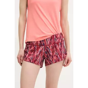 Smartwool pantaloni scurți outdoor culoarea portocaliu, neted, high waist, SW002769 imagine