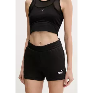 Puma pantaloni scurti femei, culoarea negru, neted, medium waist, 682438 imagine