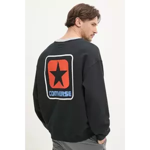 Converse hanorac de bumbac barbati, culoarea negru, cu imprimeu, 10028407-A01 imagine