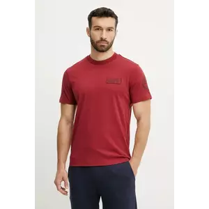 Napapijri tricou din bumbac S-Amundsen barbati, culoarea rosu, cu imprimeu, NP0A4IN8R1E1 imagine