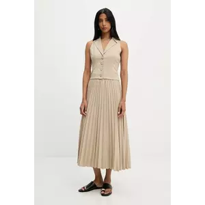 Answear Lab vestă și fustă culoarea bej imagine