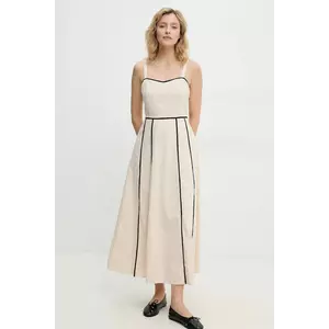 Answear Lab rochie culoarea bej, maxi, evazati imagine