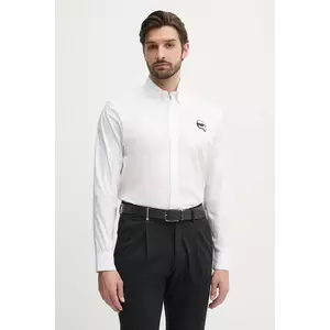 Karl Lagerfeld camasa barbati, culoarea alb, cu guler button-down, regular, 552671.605911 imagine