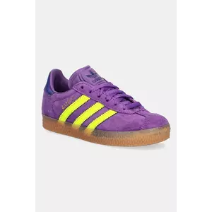 adidas Originals sneakers de piele întoarsă pentru copii GAZELLE culoarea violet, JP7131 imagine
