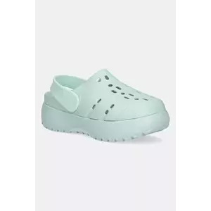 adidas papuci Adilette Clog Platform femei, culoarea turcoaz, JR2625 imagine