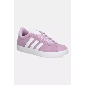 adidas sneakers de piele întoarsă pentru copii VL COURT 3.0 culoarea roz, ID6310 imagine