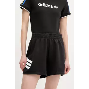 adidas pantaloni scurti Future Icons femei, culoarea negru, cu imprimeu, high waist, JC5443 imagine