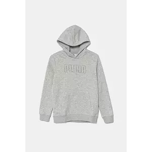 Puma hanorac de bumbac pentru copii ESS LOGO LAB Execution Hoodie TR culoarea gri, cu glugă, cu imprimeu, 685789 imagine