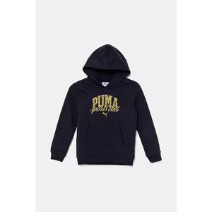 Puma hanorac de bumbac pentru copii CLASS Hoodie TR culoarea albastru marin, cu glugă, cu imprimeu, 685798 imagine