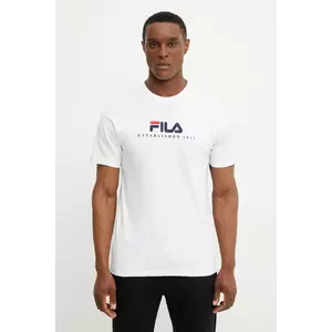 Fila tricou din bumbac Brill barbati, culoarea alb, cu imprimeu, FAU0200 imagine