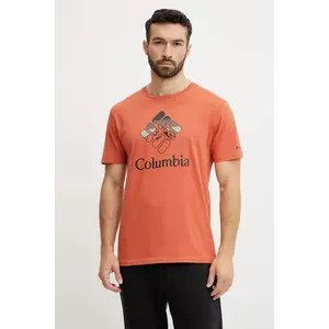 Columbia tricou din bumbac culoarea rosu, cu imprimeu imagine