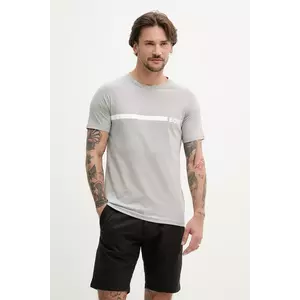 BOSS tricou din bumbac bărbați, culoarea gri, cu imprimeu, 50517970 imagine