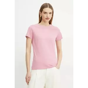 BOSS Orange tricou din bumbac femei, culoarea violet, 50506973 imagine