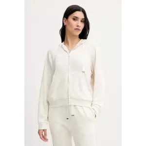 BOSS bluză lounge culoarea alb, cu glugă, neted, 50535842 imagine