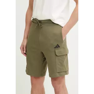 adidas pantaloni scurți Feelcozy bărbați, culoarea verde, JE6292 imagine