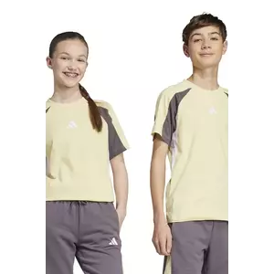 adidas tricou de bumbac pentru copii culoarea galben, cu imprimeu, JC9308 imagine
