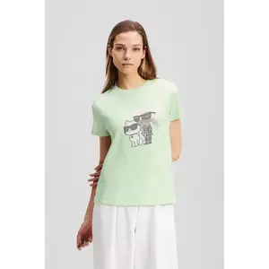 Karl Lagerfeld tricou din bumbac IKON RS femei, culoarea verde, A1W17131 imagine
