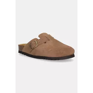 Scholl papuci din piele FAE femei, culoarea maro, F321981062 imagine