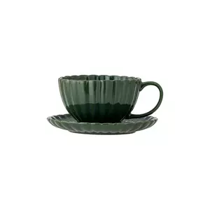 Bloomingville ceasca si farfurioara Latina 220 ml culoarea verde imagine