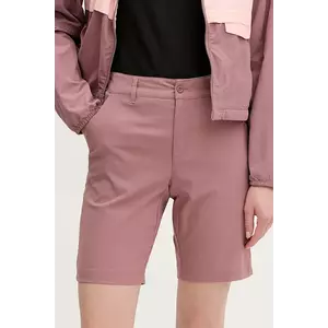 Columbia pantaloni scurți outdoor Leslie Falls culoarea roz, neted, medium waist, 2119193 imagine