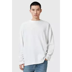 AllSaints longsleeve din bumbac FOSTER barbati, culoarea alb, neted, M026JC imagine