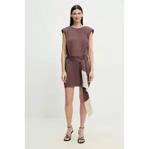 ISABELLE BLANCHE rochie culoarea maro, mini, dreaptă, IS25SS-A147-T011 imagine