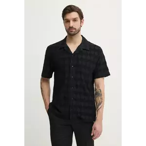 BALR. camasa din bumbac barbati, culoarea negru, regular, B1132.1014 imagine