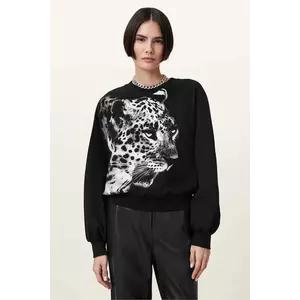 AllSaints hanorac de bumbac KIARA CYGNET femei, culoarea negru, cu imprimeu, W156JC imagine