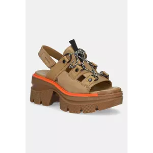 Sorel sandale din nubuc REIN CB LACE PLATFORM HE culoarea bej, 2113101263 imagine